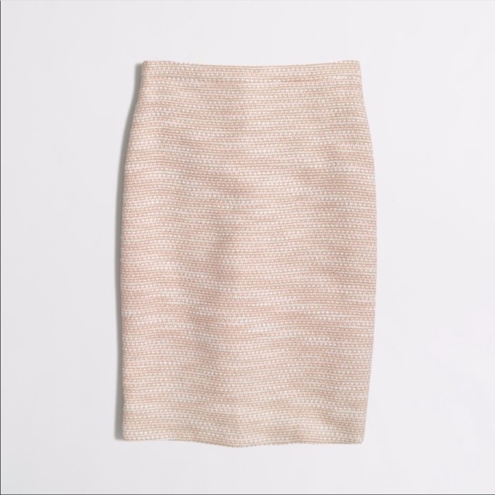 J. Crew Pink Tweed Pencil Skirt Size 10